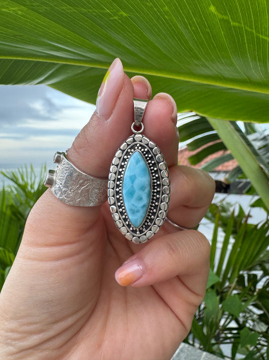 Handmade Larimar Pendant