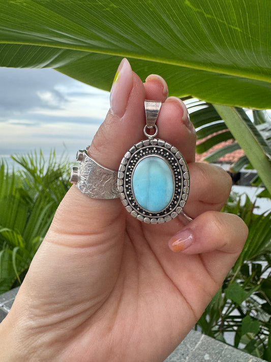 Handmade Larimar Pendant