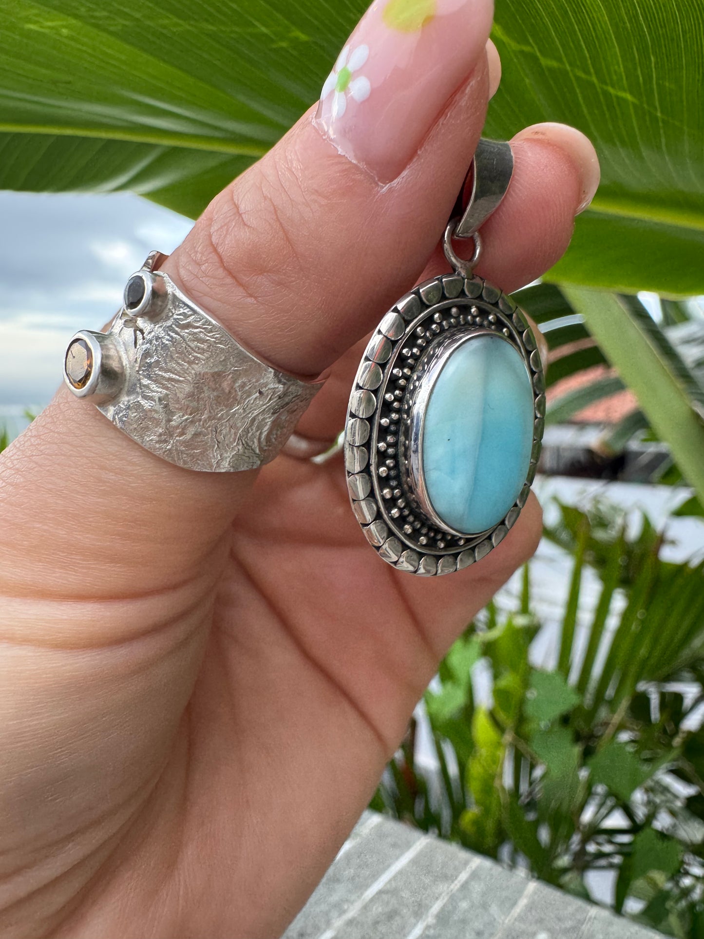 Handmade Larimar Pendant