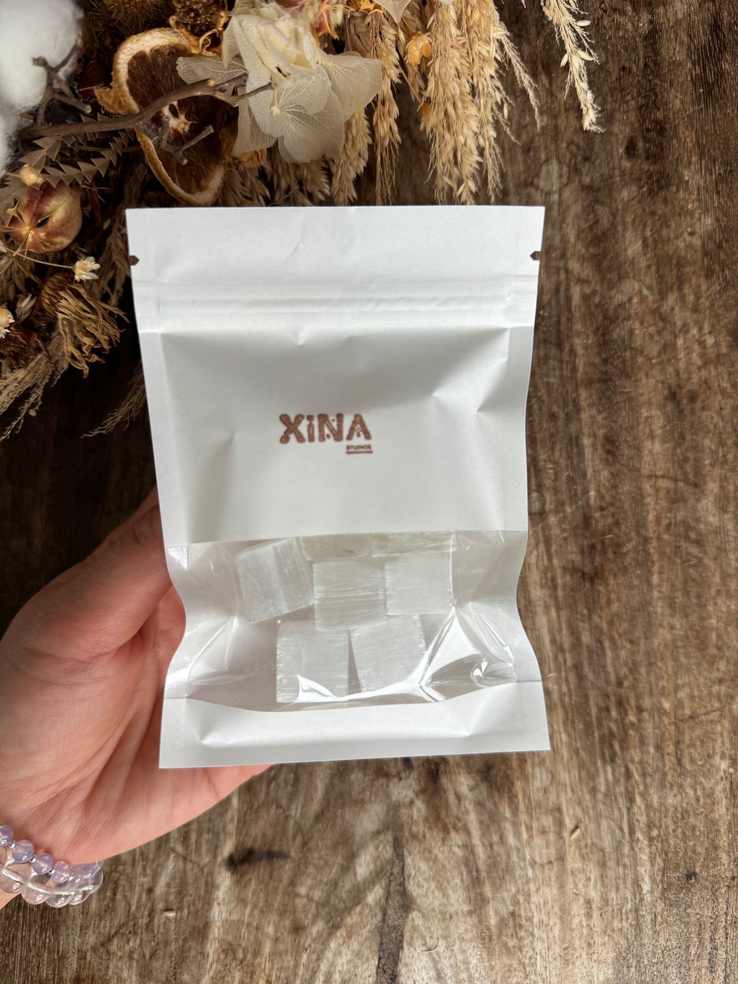Selenite Cube Bag