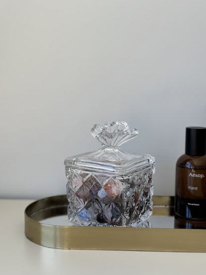 Butterfly Lidded Glass Box Holder