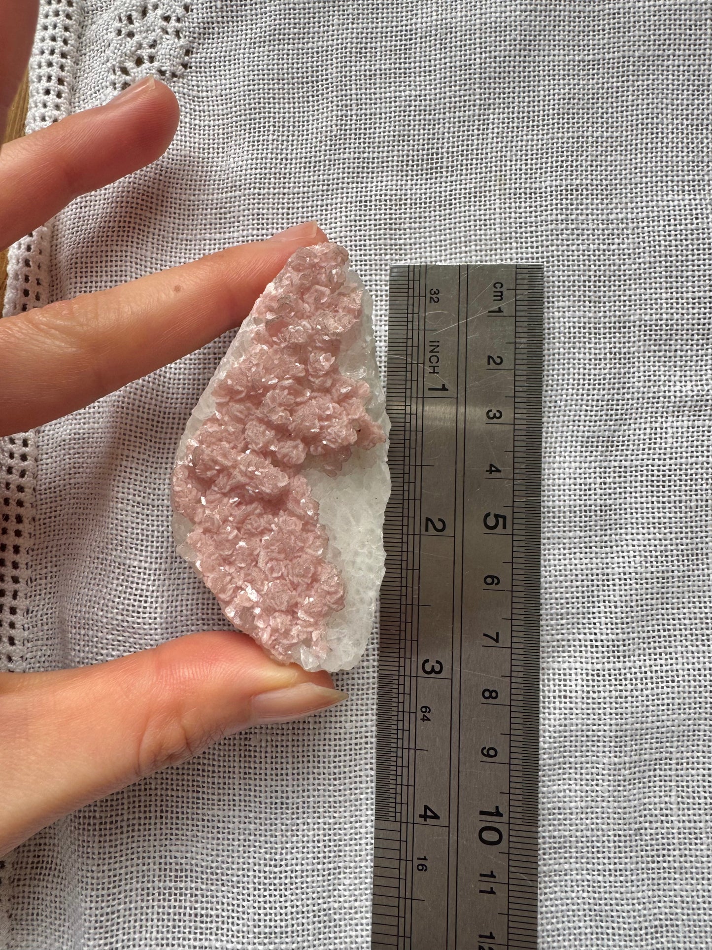 Rhodochrosite on Quartz (with pyrite) Specimen