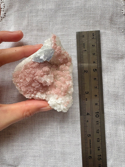 Rhodochrosite on Quartz with Fluorite and Pyrite Specimen