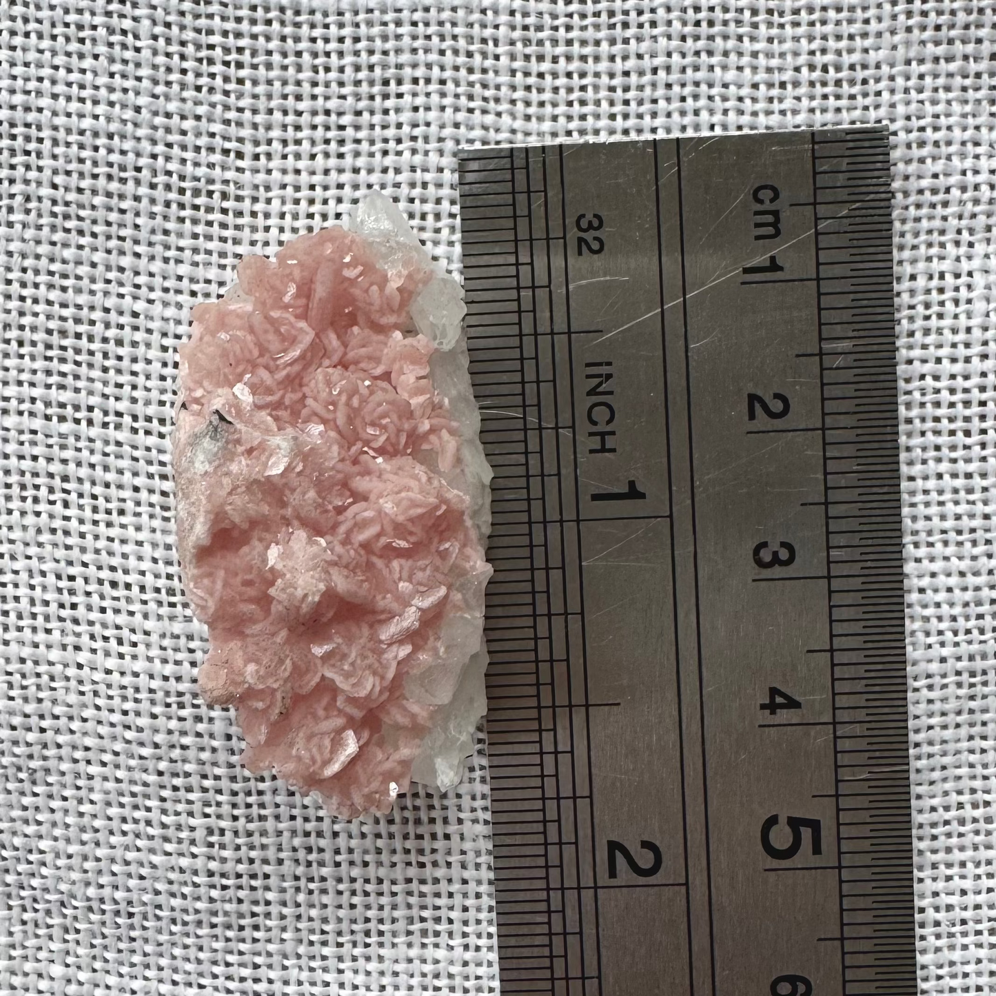 Rhodochrosite on Quartz (with pyrite) Specimen