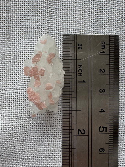 Rhodochrosite on Quartz (with pyrite) Specimen