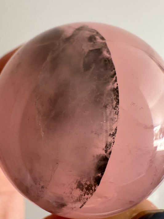Asterism (star) Rose Quartz Sphere with Hematite Inclusions#2