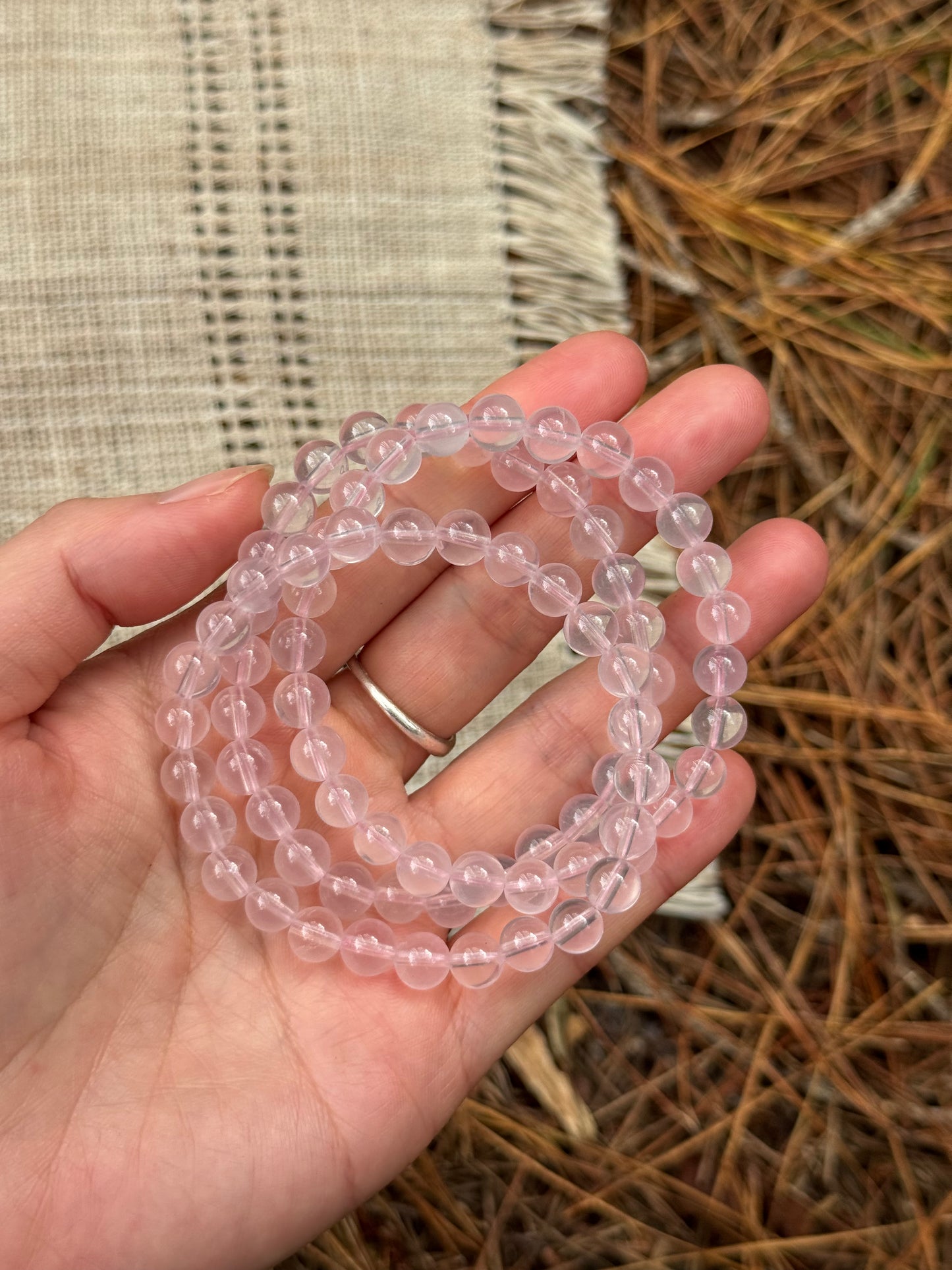 Icy Rose Quartz Bracelet 7mm