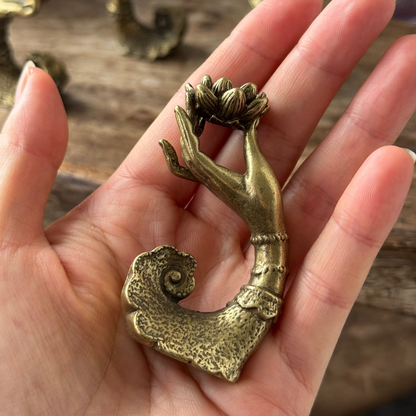 Vintage Lotus Brass Incense Holders
