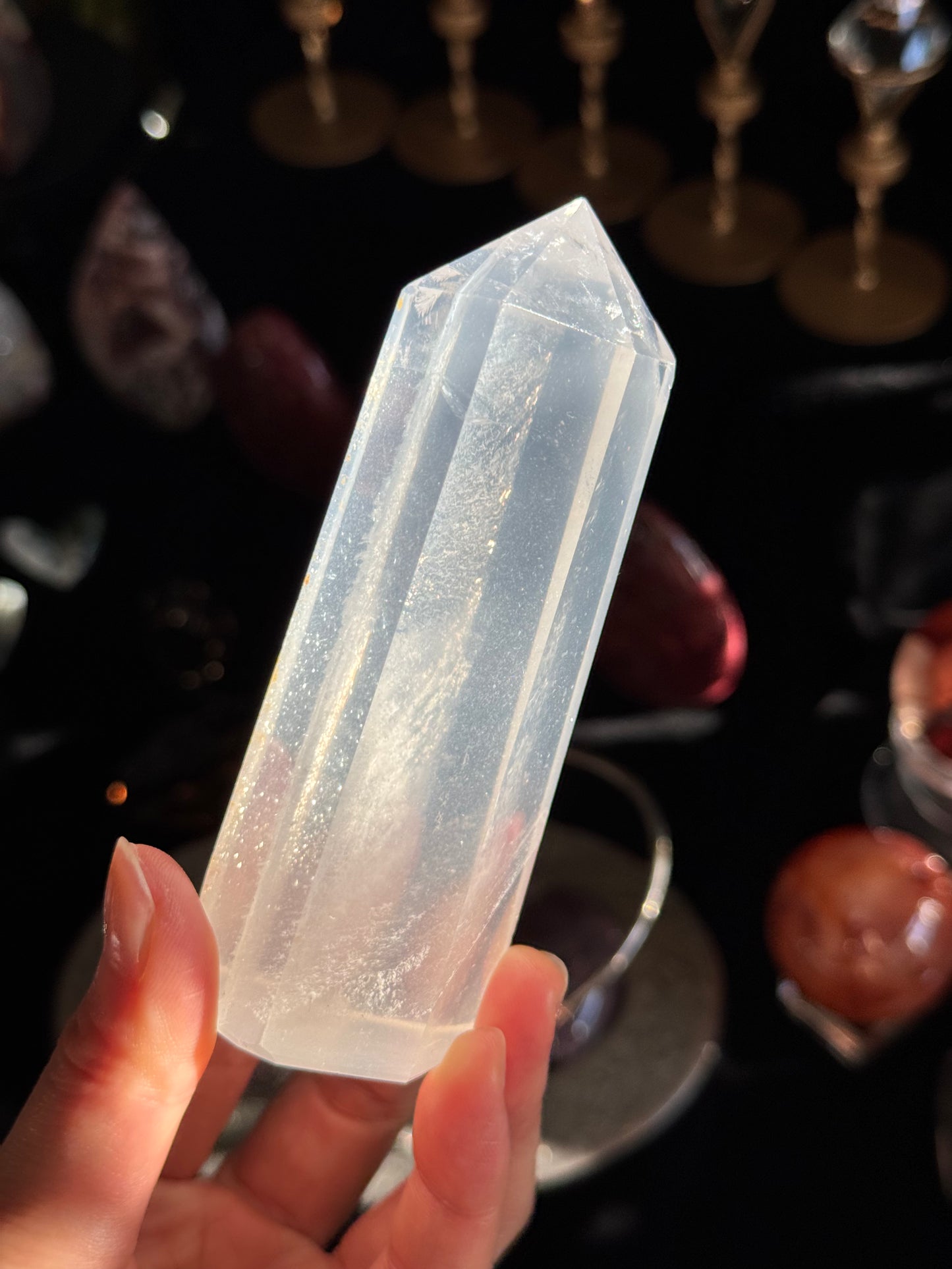 Rutilated and Fairy Dust Girasol Quartz Point #4