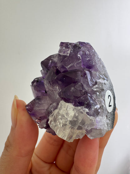 Mini Amethyst Cluster with calcite #2
