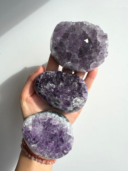 Full Polished Oval Amethyst Cluster