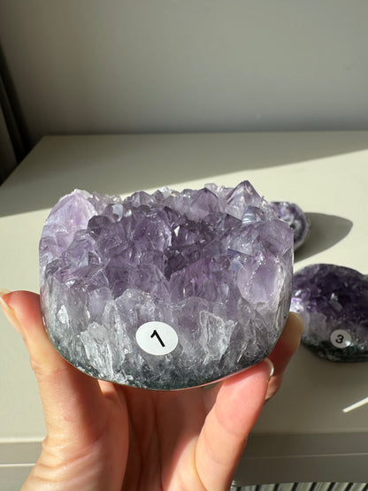 Full Polished Oval Amethyst Cluster