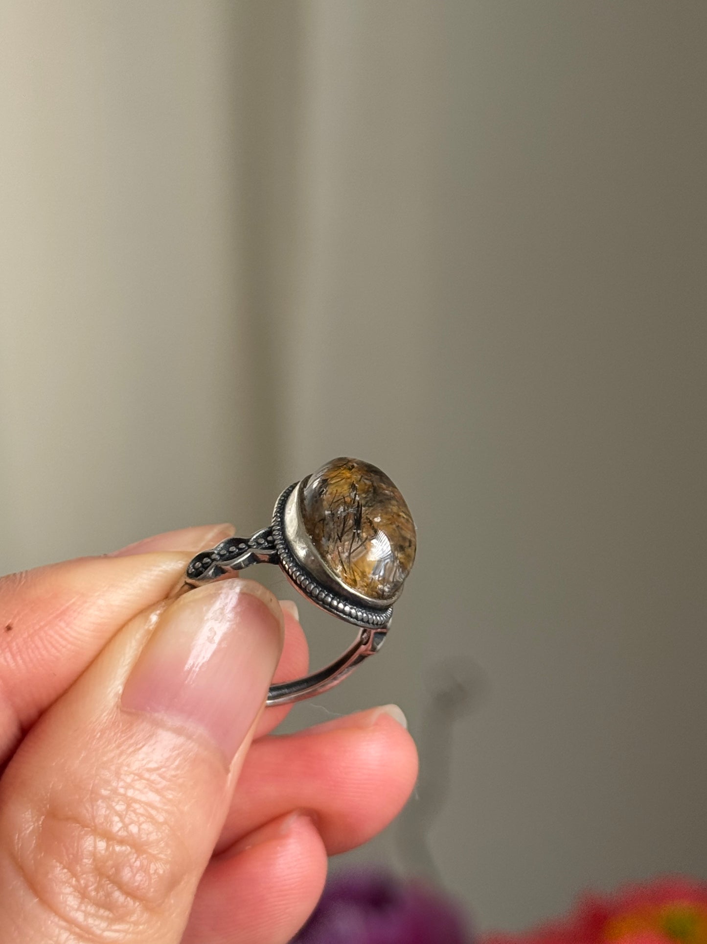 Lodolite Sterling Silver Ring Adjustable