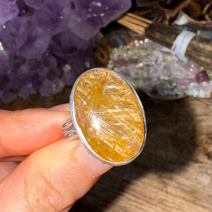 Golden Rutilated Ring (adjustable)