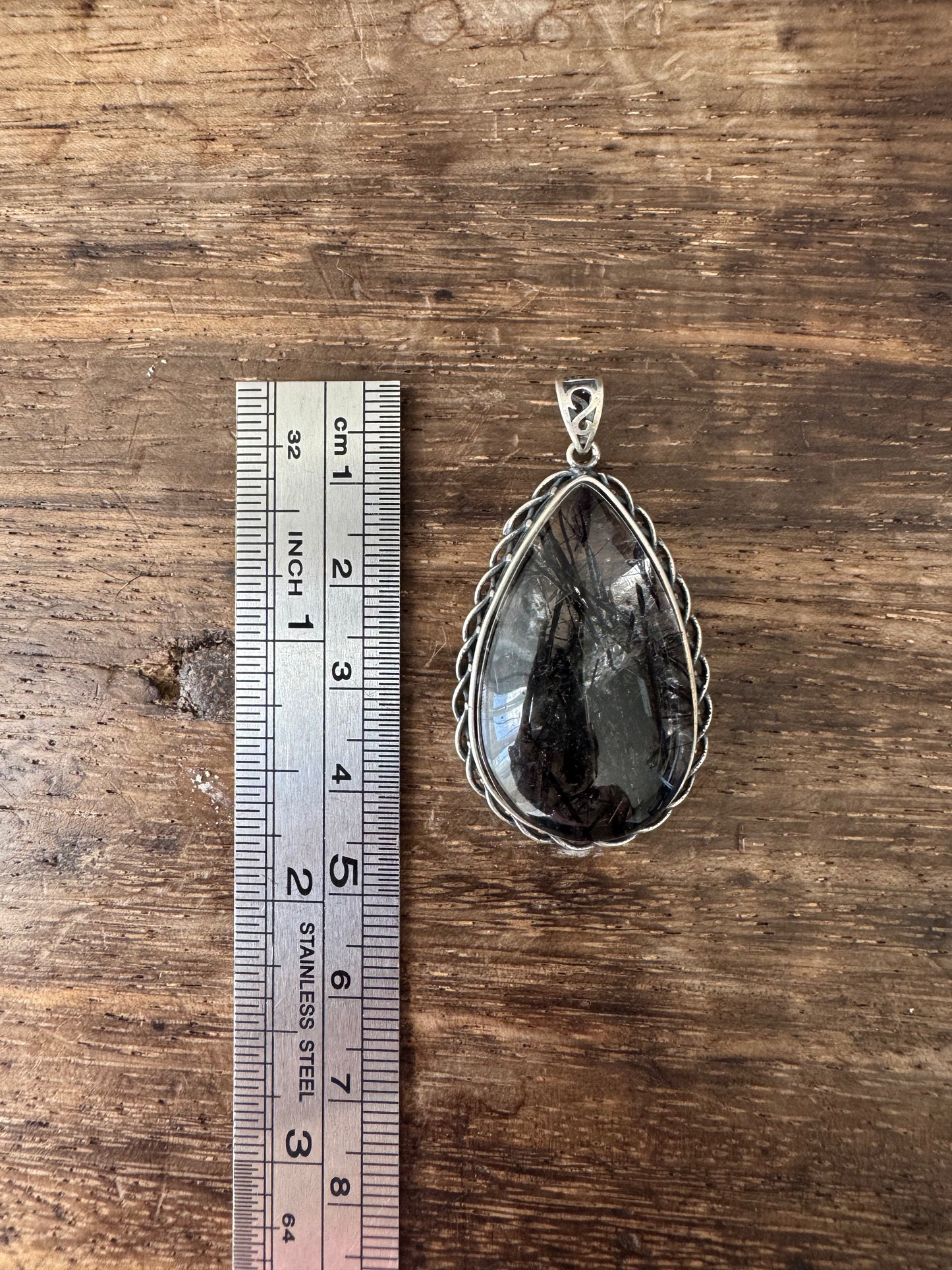 Black Tourmaline Sterling Sliver Pendant