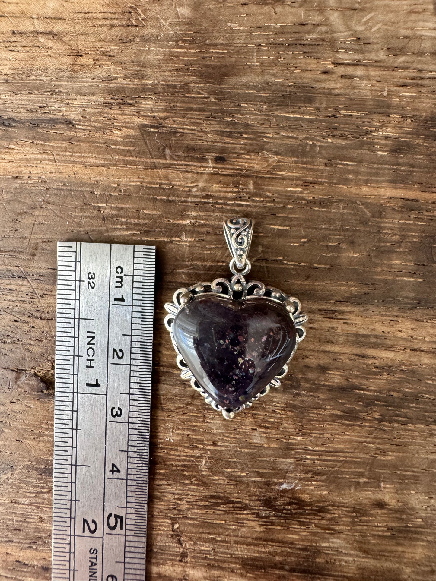 Lolite Heart Sterling Silver Pendant