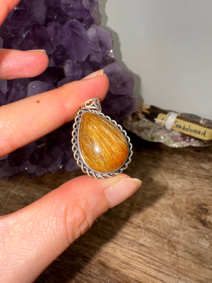 Golden Rutile Pendent