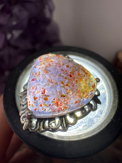 Lolite Heart Sterling Silver Pendant