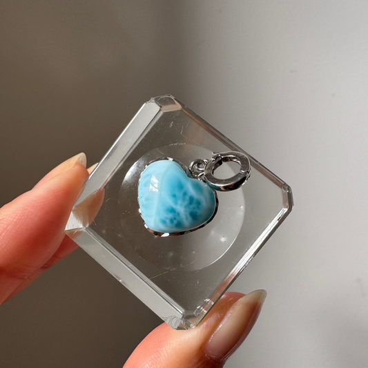 High Grade Larimar Heart Pendant