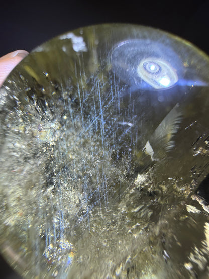 Rare Blue Angel Feather Phantom Citrine Sphere (Vidoe)