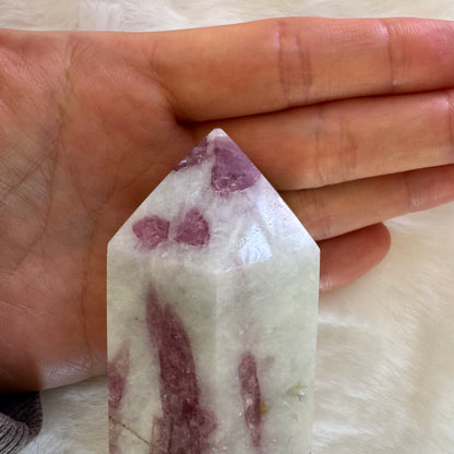 Pink tourmaline tower 453g