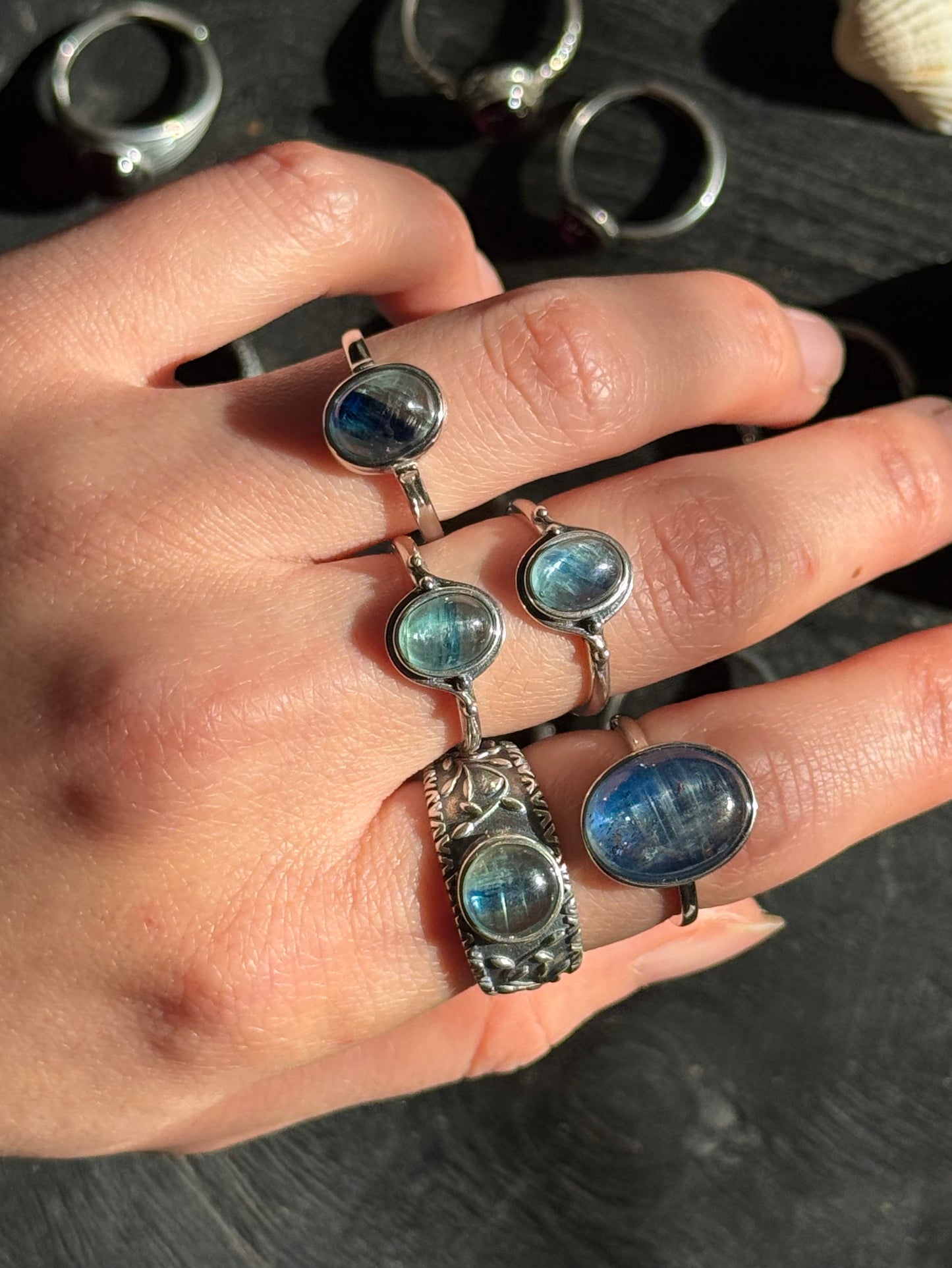 Blue Kyanite Sterling Sliver Ring Adjustable