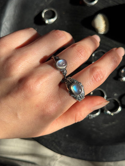 Moonstone Sterling Sliver Ring Adjustable