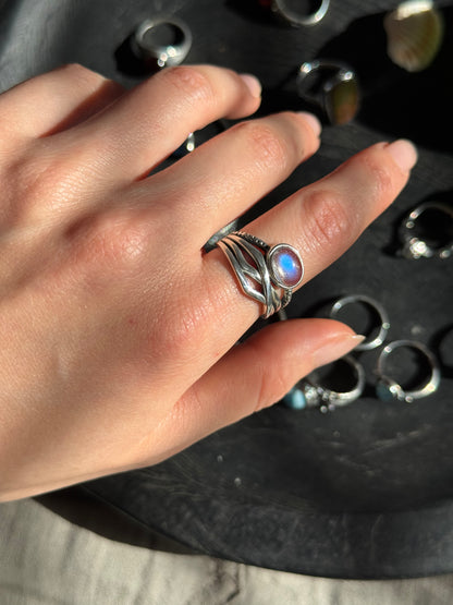 Moonstone Sterling Sliver Ring Adjustable