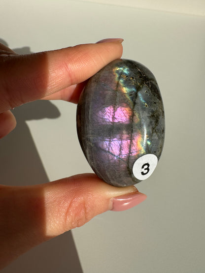 Pauper Pink Labradorite Palmstone