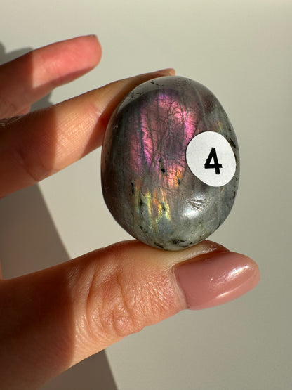 Pauper Pink Labradorite Palmstone