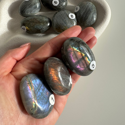 Pauper Pink Labradorite Palmstone