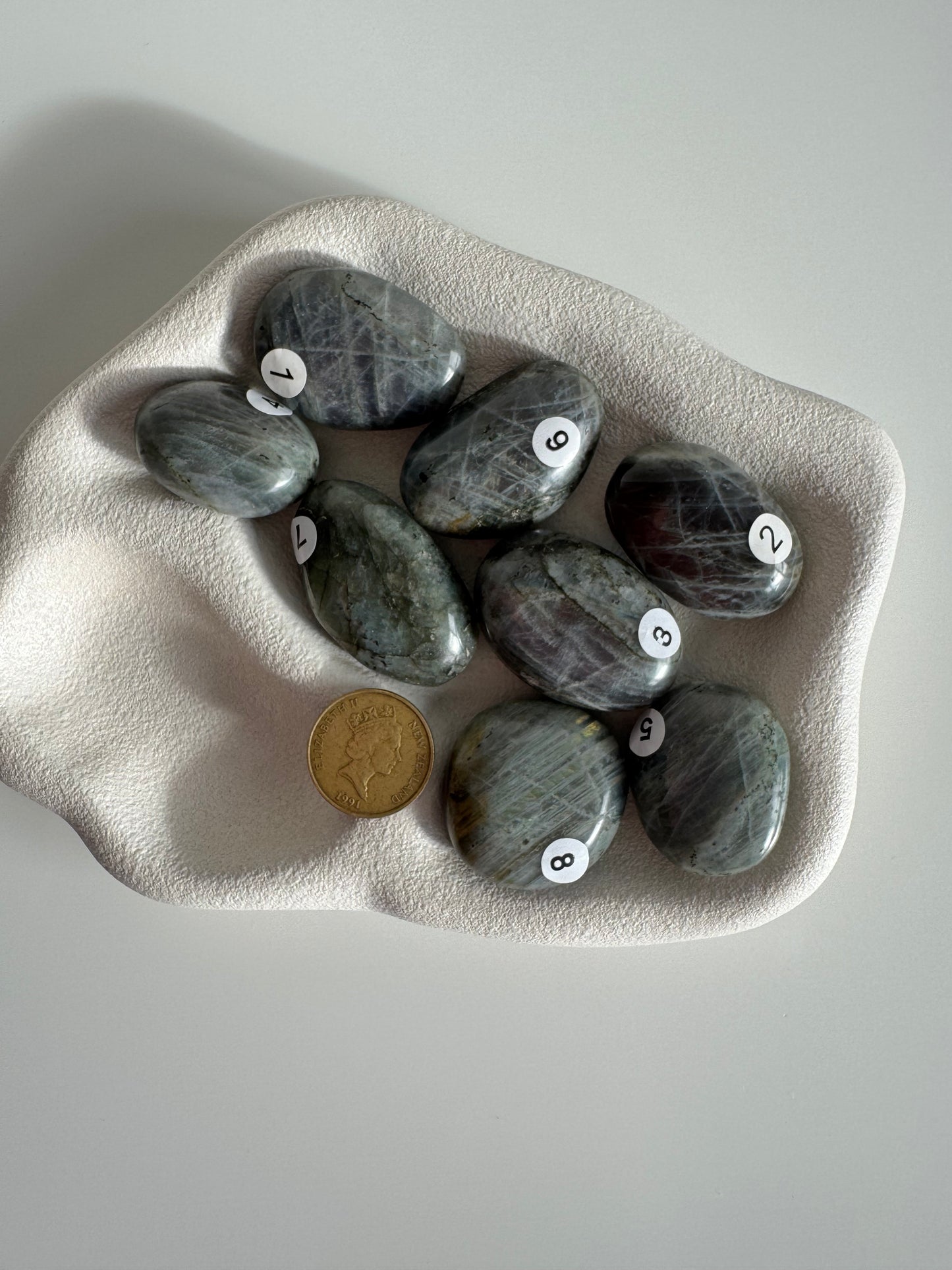 Pauper Pink Labradorite Palmstone
