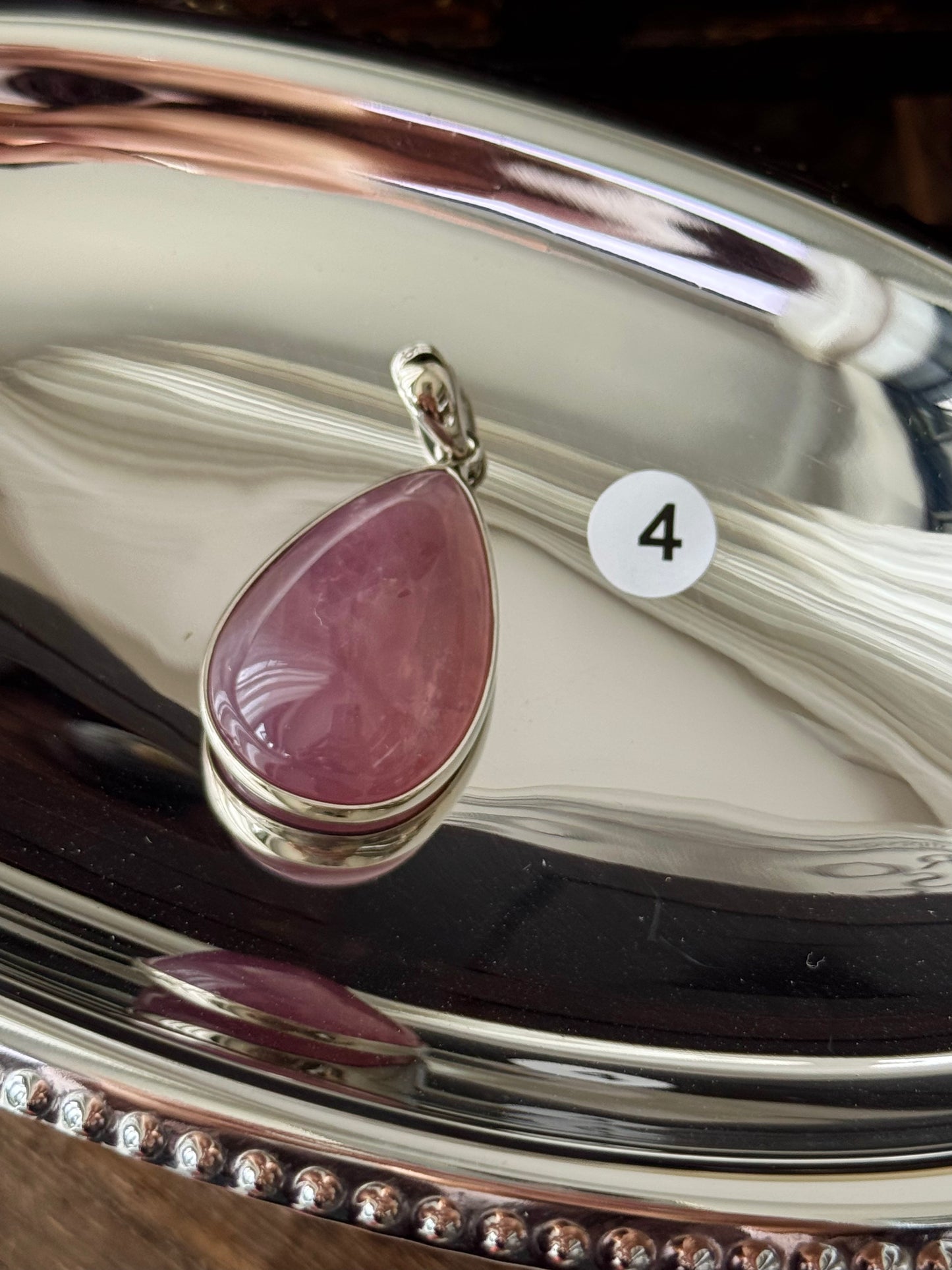 Rose Quartz Sterling Sliver Pendant #4
