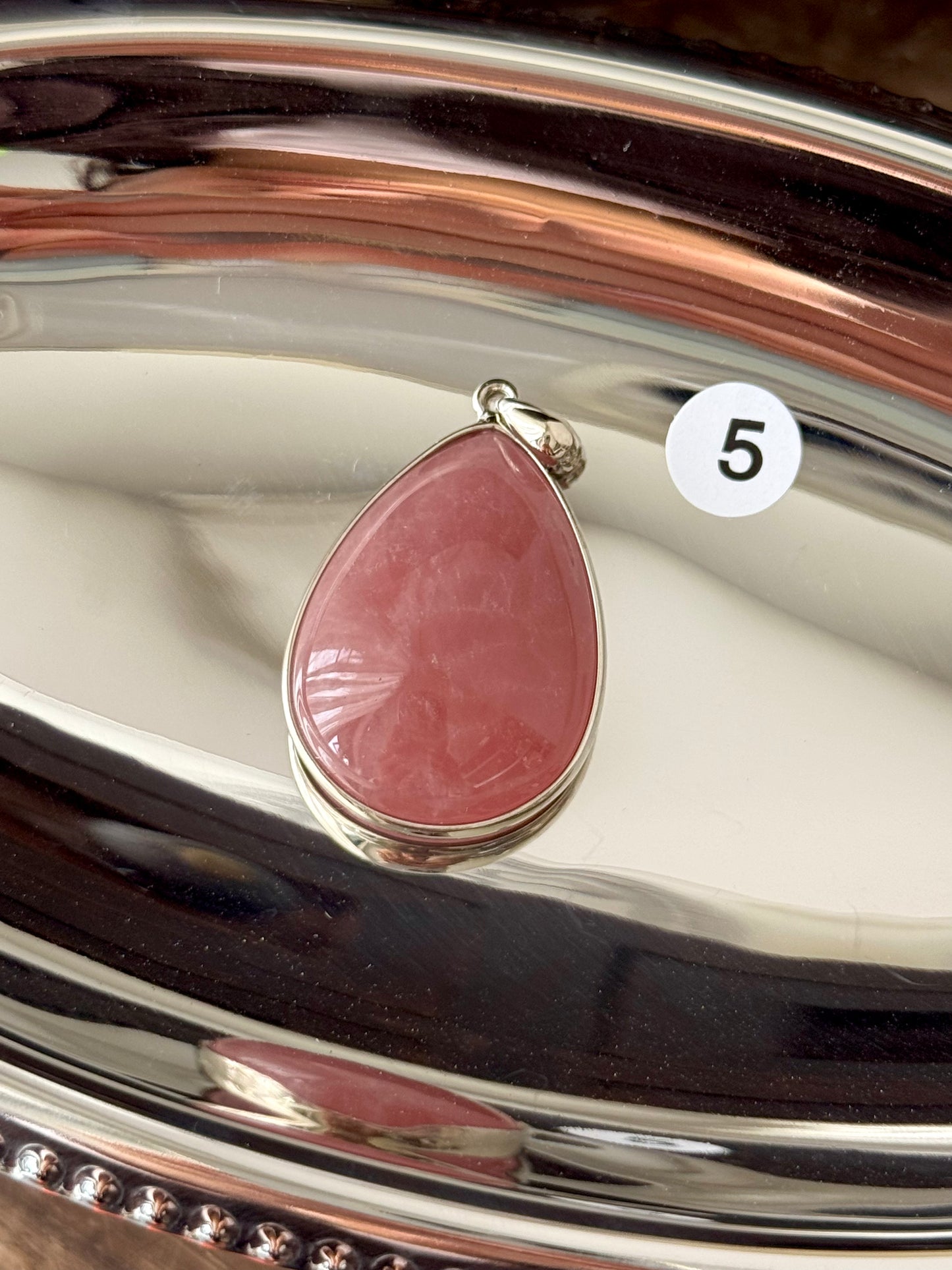 Rose Quartz Sterling Sliver Pendant #5