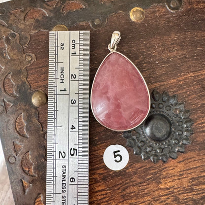 Rose Quartz Sterling Sliver Pendant #5