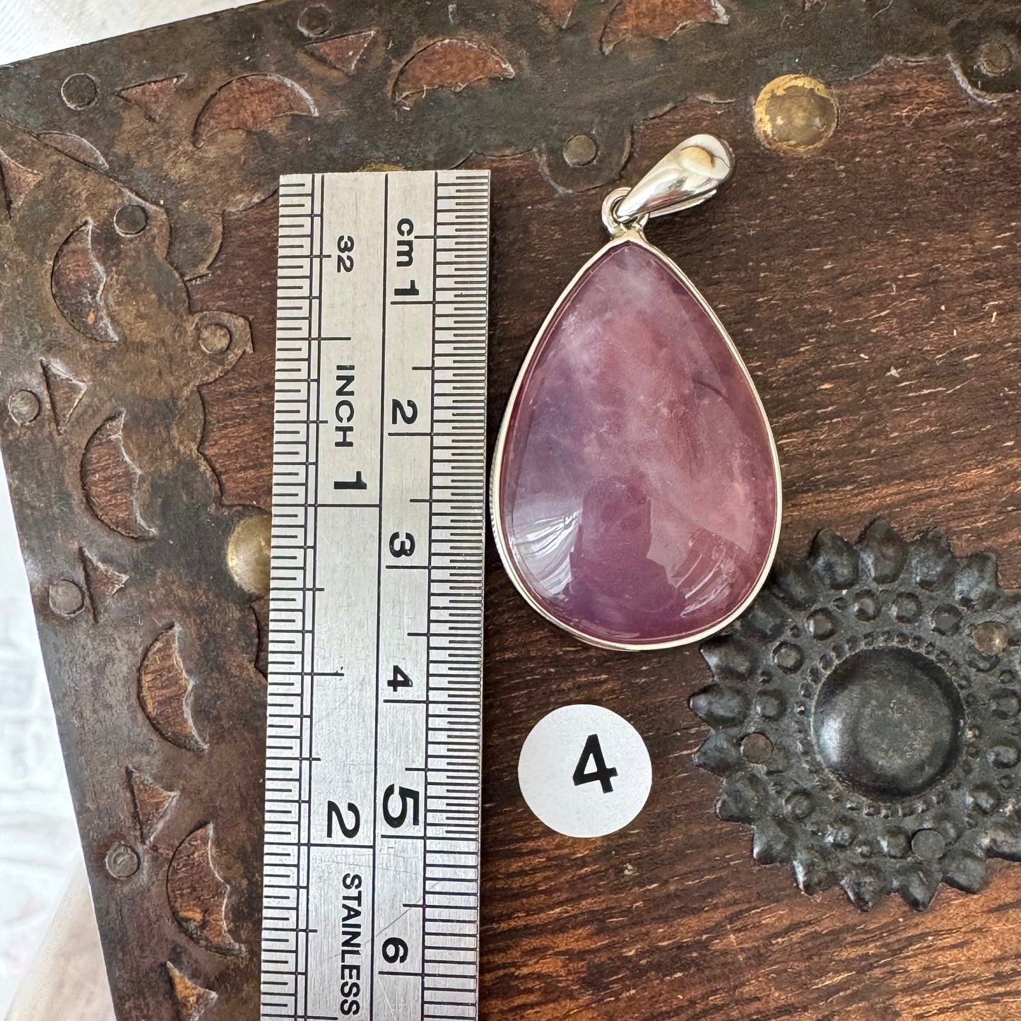 Rose Quartz Sterling Sliver Pendant #4