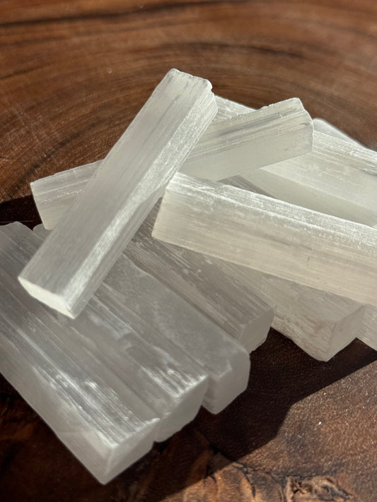 Selenite Rough Rod Small