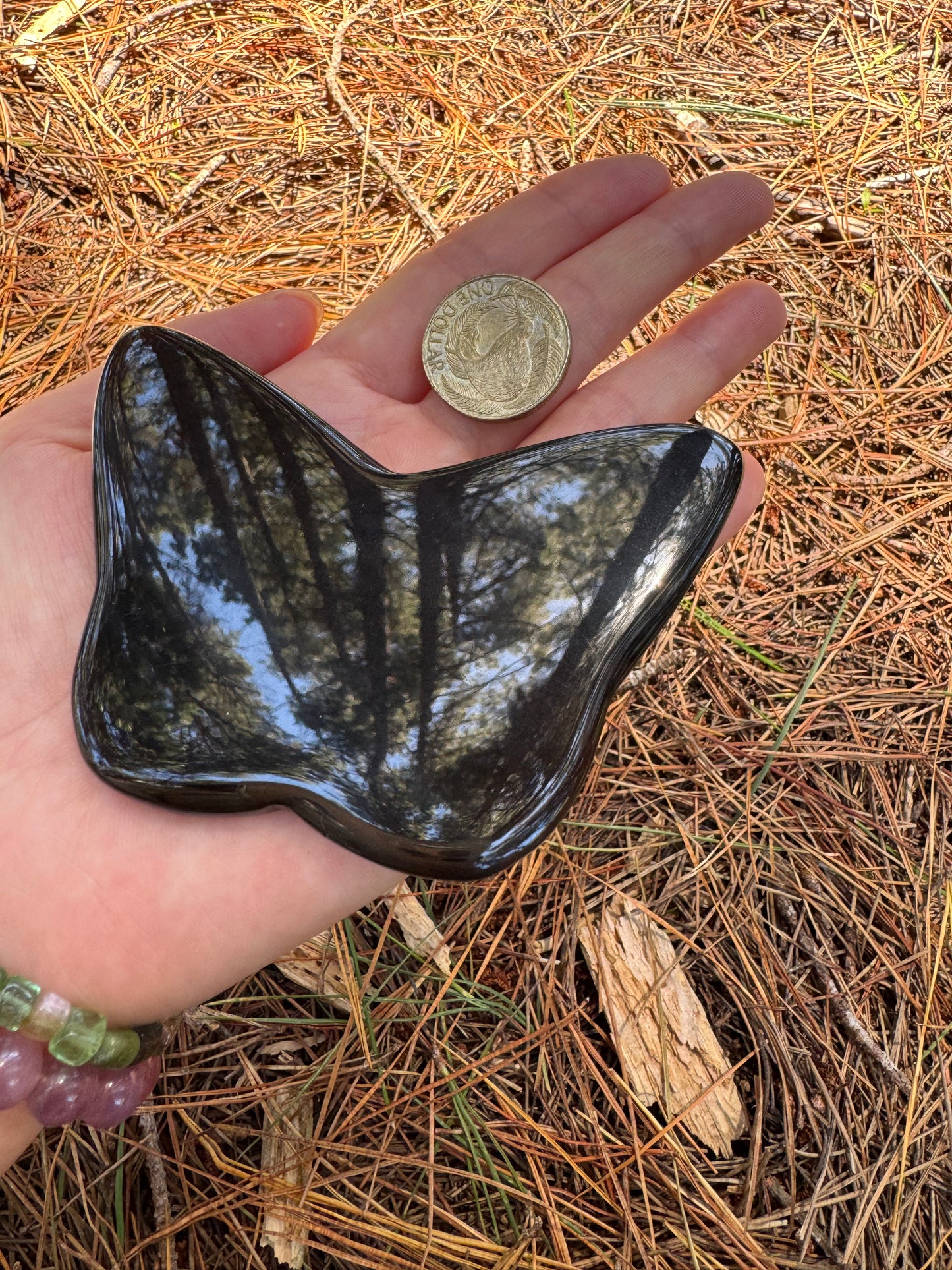 Midnight lace obsidian Butterfly Carving