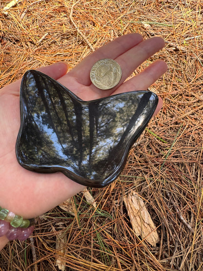 Midnight lace obsidian Butterfly Carving