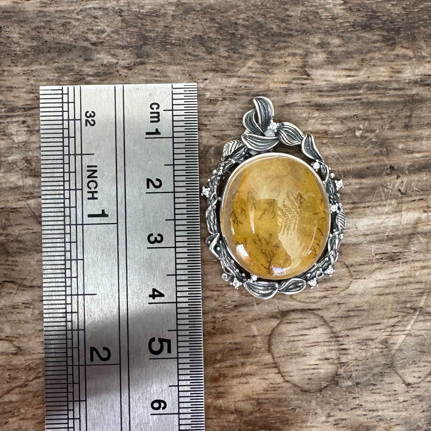 Dendritic Quartz Sterling Sliver Pendant （L）