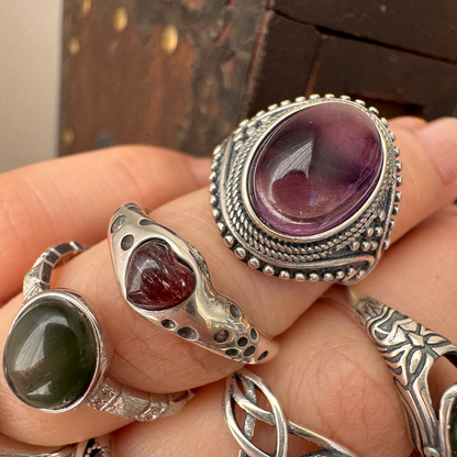 Super Seven Sterling Sliver Ring Adjustable