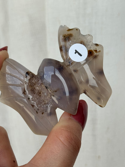Agate Druzy Bat