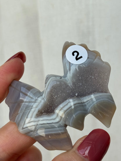 Agate Druzy Bat