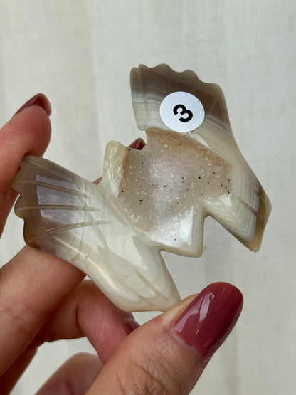 Agate Druzy Bat