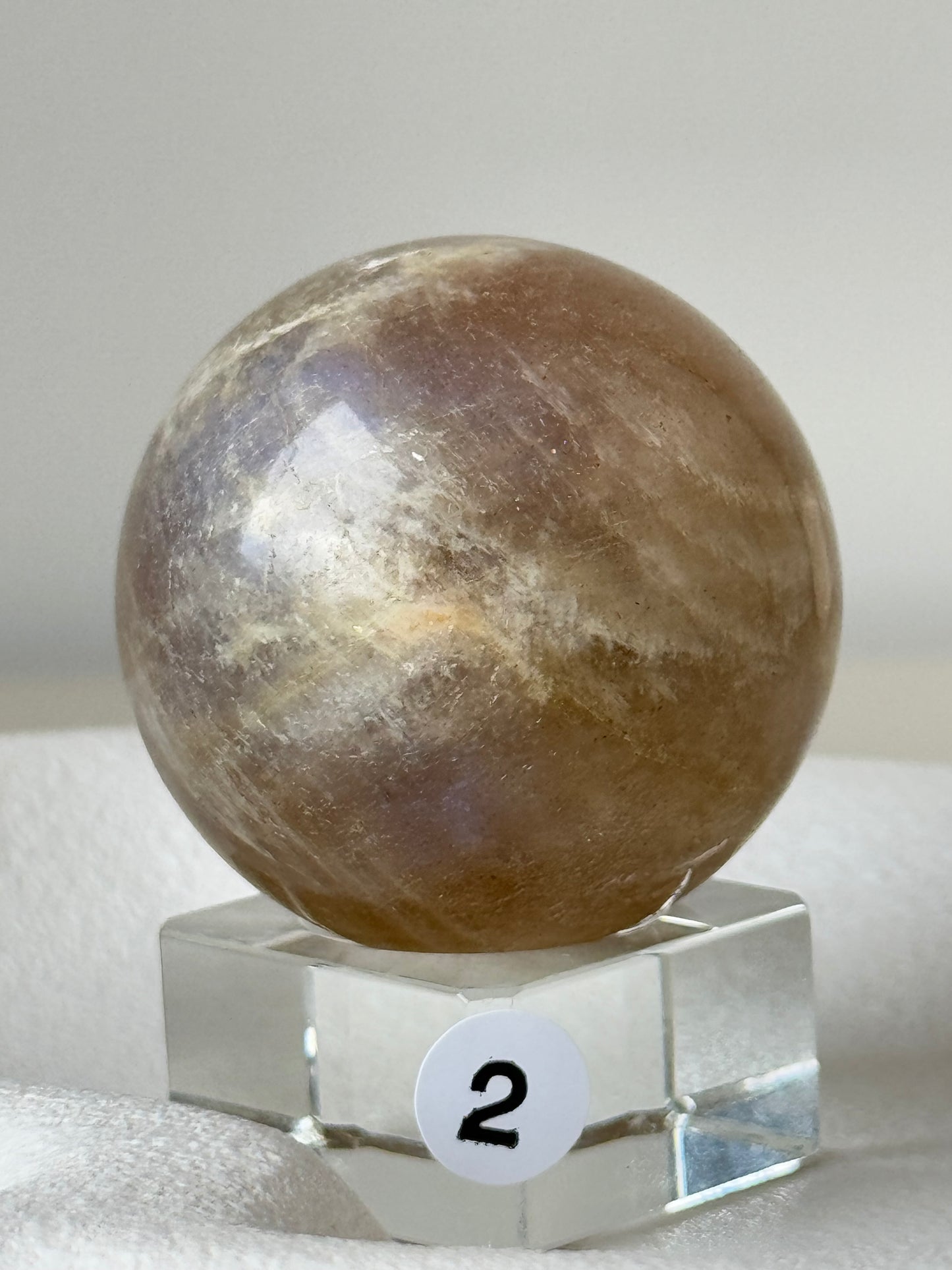 Moonstone Sphere with blue flash #2