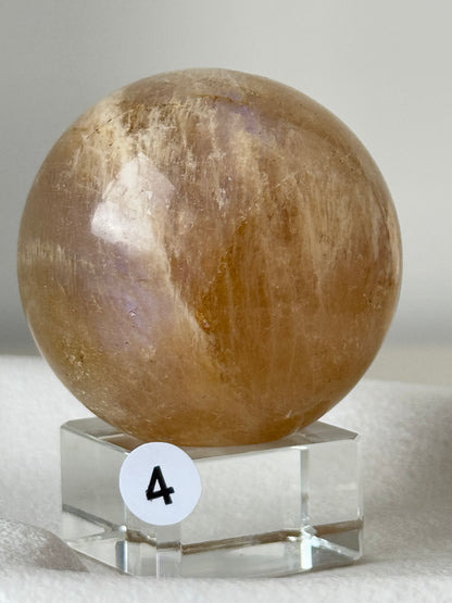 Moonstone Sphere with blue flash #4