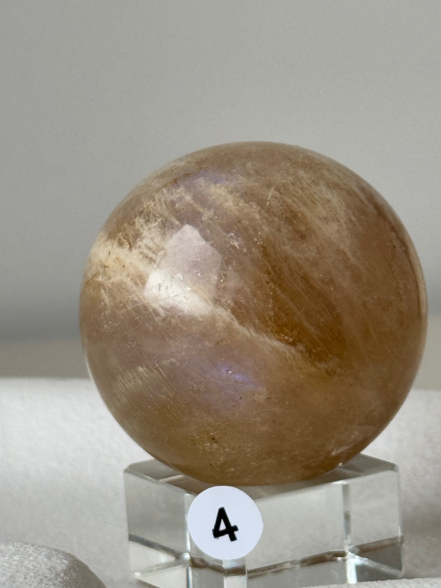 Moonstone Sphere with blue flash #4