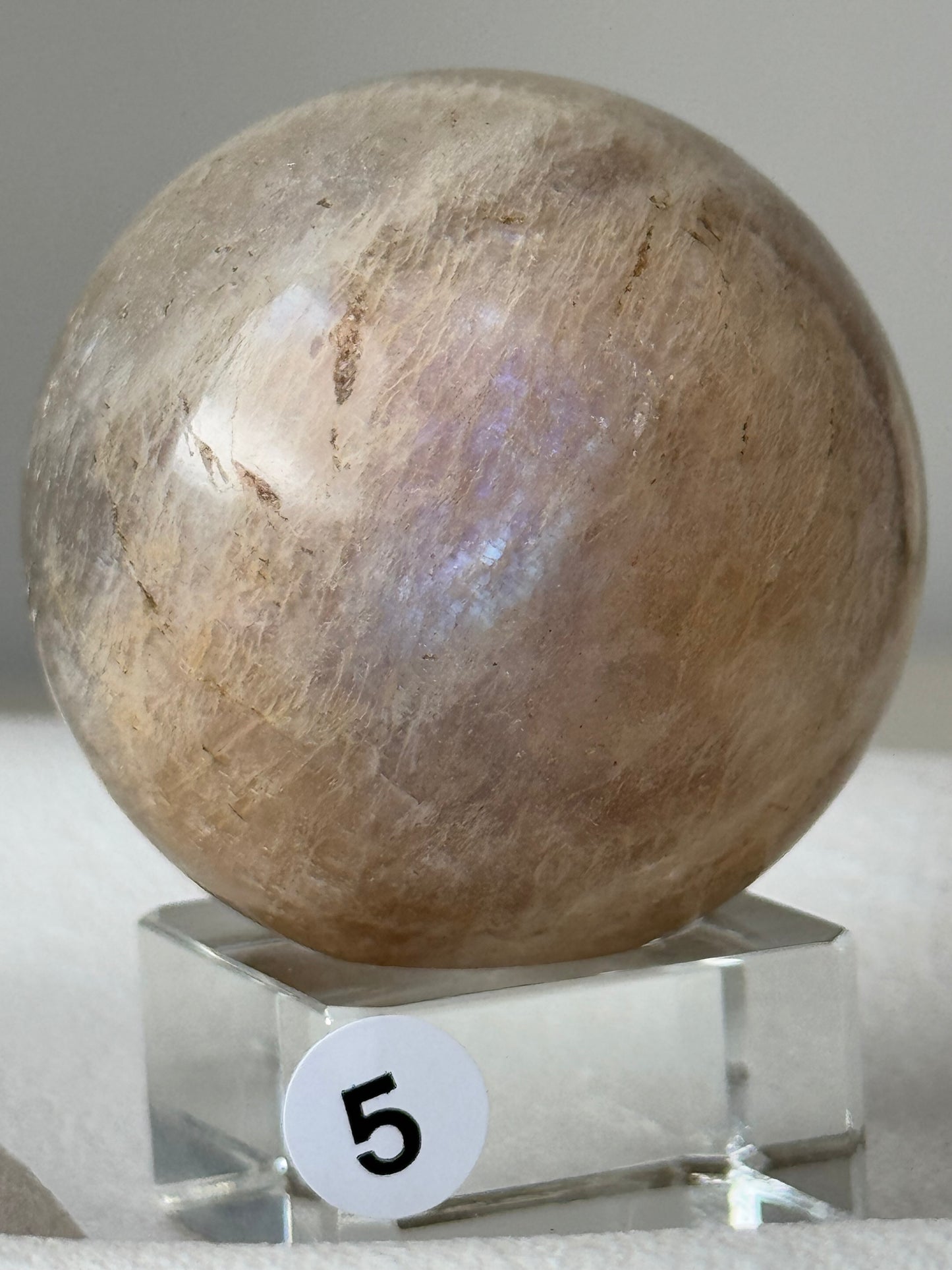 Moonstone Sphere with blue flash #5