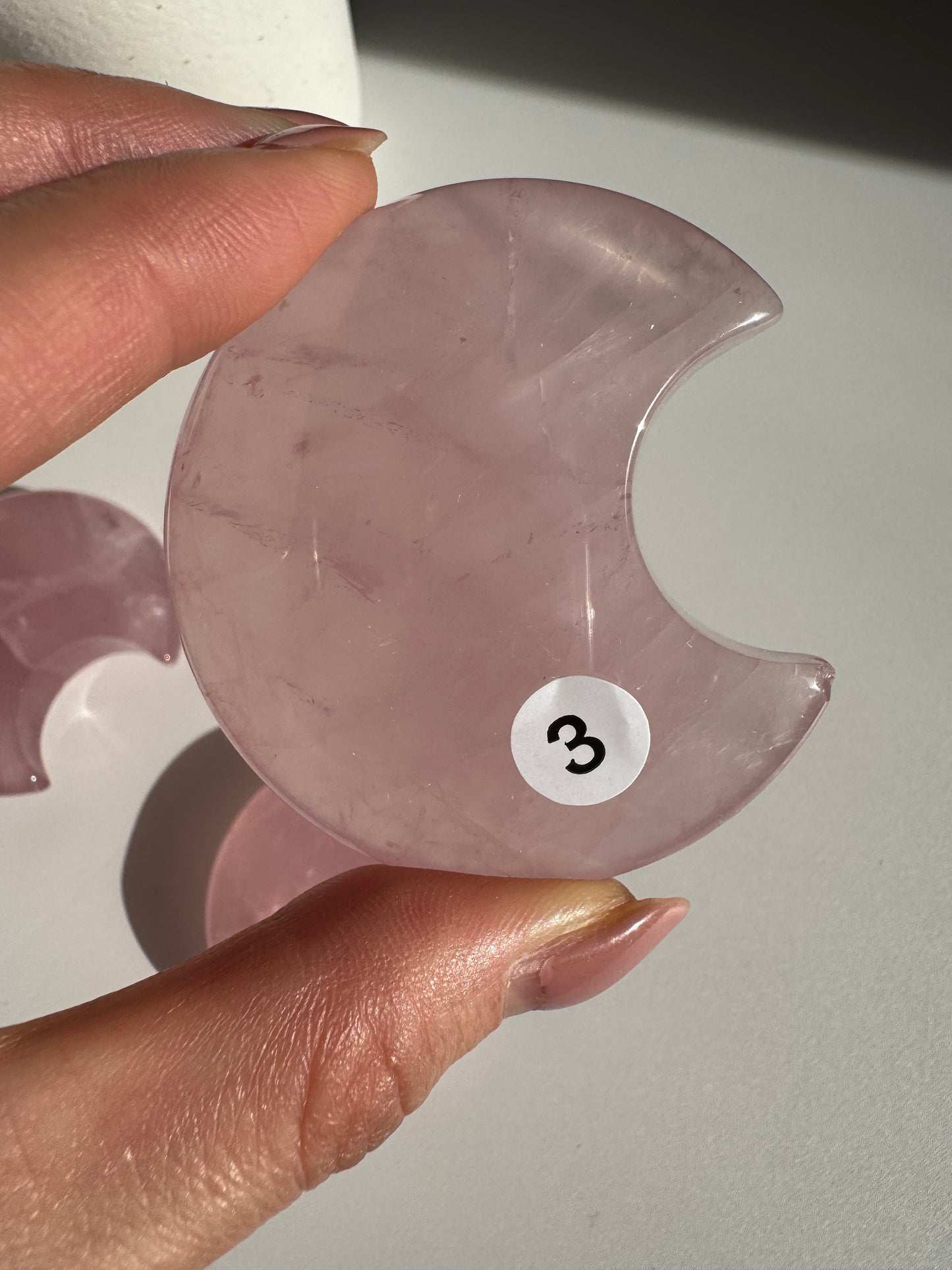 High Grade Rose Quartz Moon