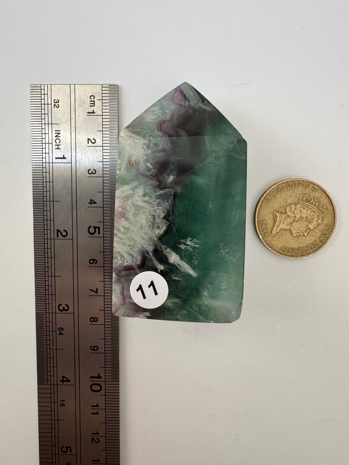 Feather Fluorite Point #11